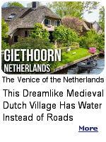 It's a medieval town in its earliest origins, harking from the 13th century, and still features rustic, traditional thatched roofs. But the feature the town is most famous for is actually its maze of some 176 tranquil canals that run along the rows of old houses, with trees lining, lawns abutting, and pedestrian bridges striding over the waterways.